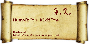 Husvéth Klára névjegykártya