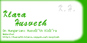 klara husveth business card